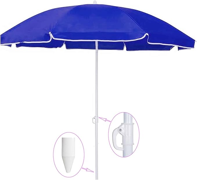 Beach Umbrella Plain Color 200CM Large Durable UV Protection Portable Outdoor Shade for Beach Pool Picnic and Camping Lightweight Easy Setup Strong Frame for Ultimate Sun Coverage